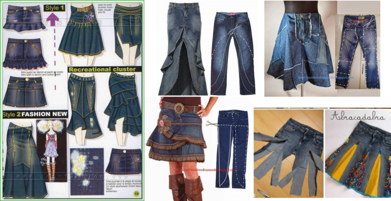 Новая одежда из старых джинсов - много-премного идей для переделки