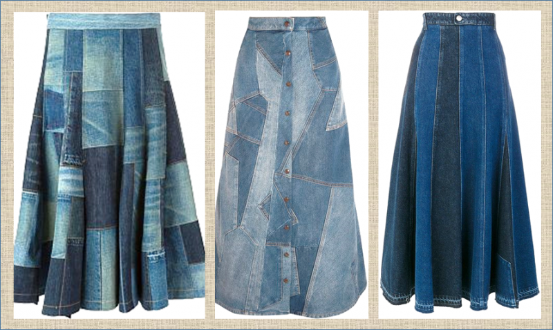 Переделка старых джинсов в длинную юбку - 25 интересных идей длявашего творчества