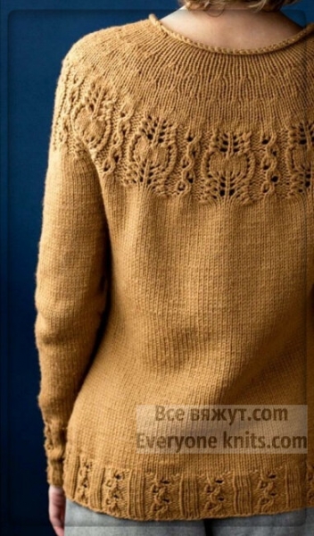 Пуловеры и круглые кокетки спицами. 20 вариантов для вашего вязания.