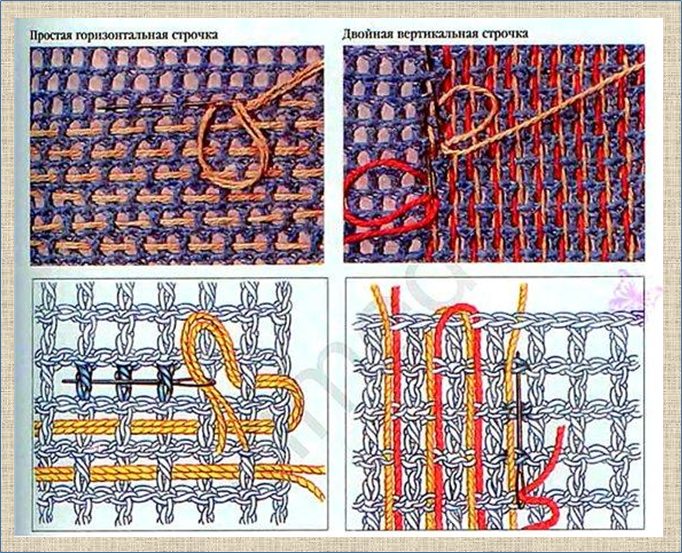 Имитация тканого полотна в вязании крючком и спицами - примеры того как сделать и примеры готовых работ