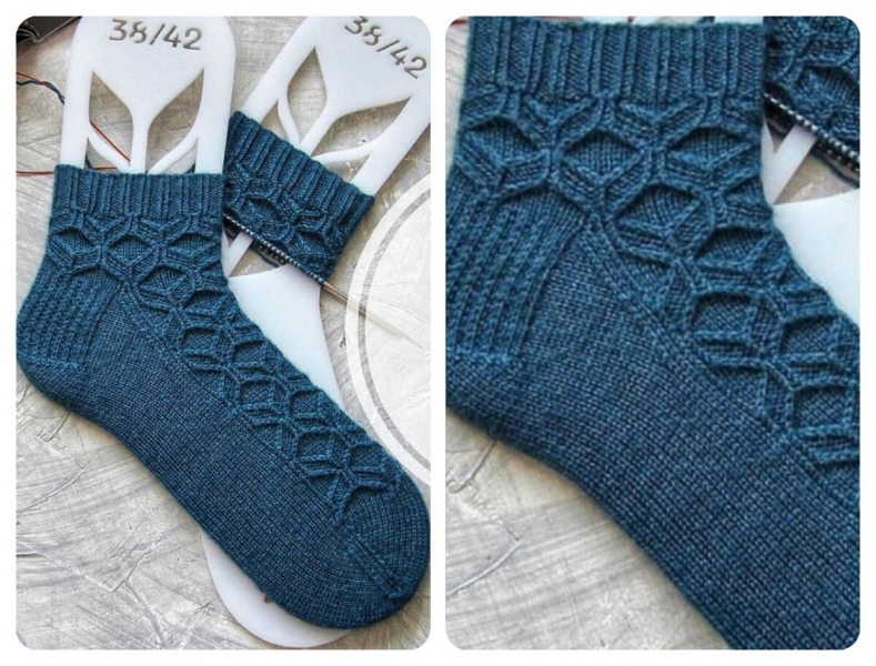 Узоры для носков спицами: 12 простых и красивых вариантов со схемами