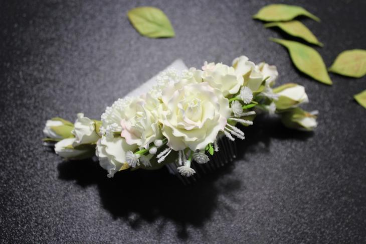 Сделать свадебный гребень с розами