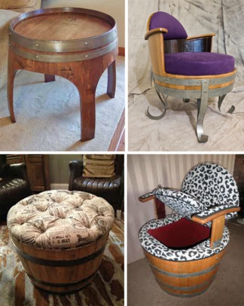 Превратите деревянные бочки в оригинальную мебель и предметы декора