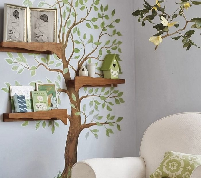 Дерево на стене: 19 интересных идей оформления интерьера