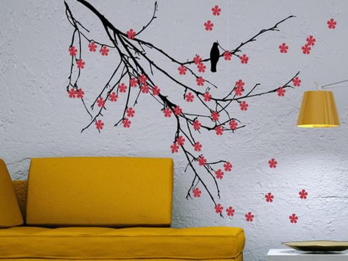 Дерево на стене: 19 интересных идей оформления интерьера